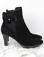 AQUATALIA Russell & Bromley Black Suede Fab Dry Ankle Boots, Size EU 40 / UK 7