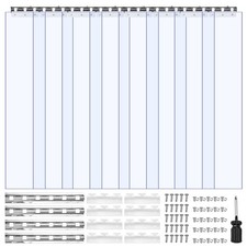 VEVOR Strip Curtain PVC Door Curtain 48" x 96" Cooler Freezer Clear Plastic