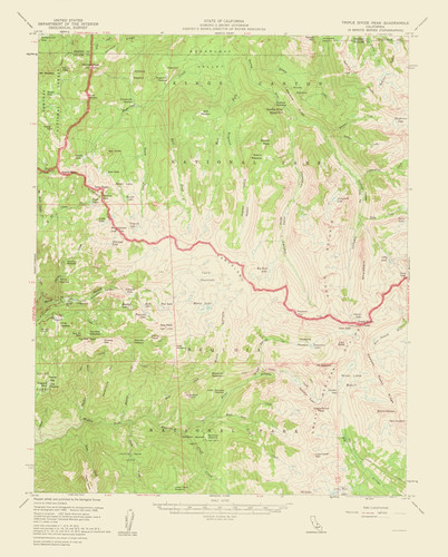 Topographical map triple - map,