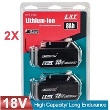 2X Genuine 18V/8.0Ah Battery BL1860B for Makita 197422-4 BL1850 BL1830 - Set of 2 -