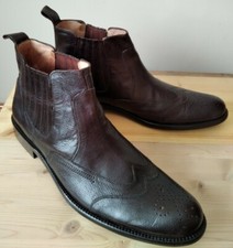 New Paolo Vandini Oiled Leather Chalsea Ankle Boots Shoes eu45 UK11 Brown Oiled