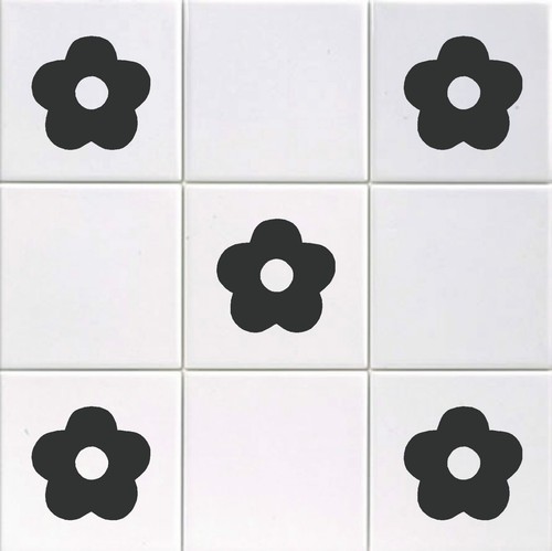 Flower vinyl tile decals - vinyl,