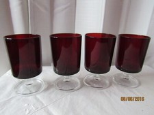 Set of  4 Vintage 1970’s Luminarc Ruby Red Cordial/ Juice glasses France  4oz.