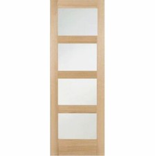 internal sliding oak door shaker 4 light clear or frosted glass unfinished oak