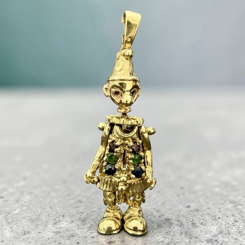 Vintage clown pendant - clown, 9ct