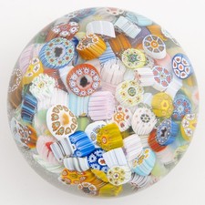 Jim Hart Paperweight Scrambled Gridel Millefiori c2000