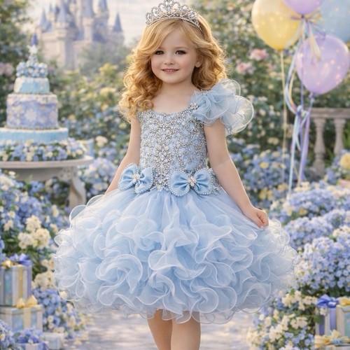 Girls blue princess birthday - blue,