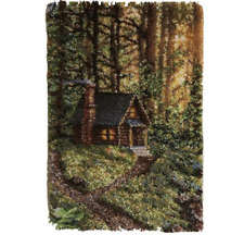 Large Wood Cabin in Woods Latch Hook Rug Kit NEW 102x69cm