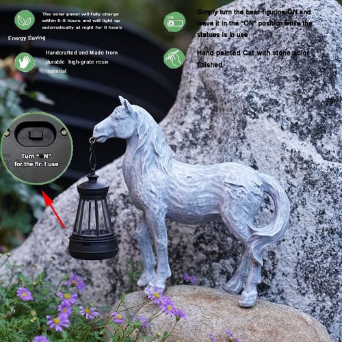 Decorative solar horse statue - solar,