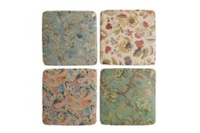 Ceramic Tile Coasters Edwardian Vintage Style Set of 4 French Shabby Chic