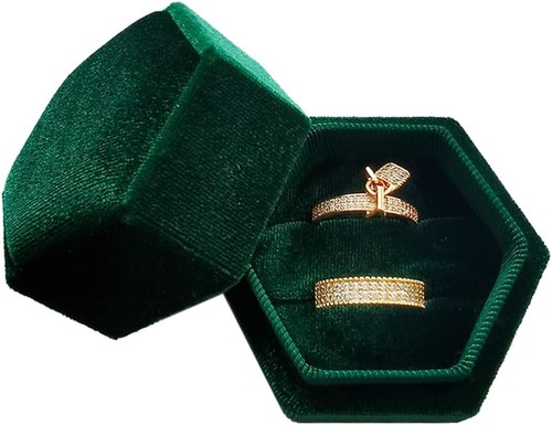 Velvet ring box double - ring, slots