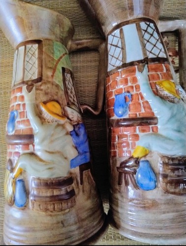 Pair vintage jugs - of,