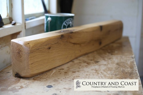 Oak beam fireplace mantel - oak,