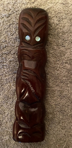 Hand carved maori - wood, teko