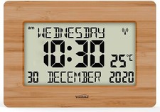 Radio Controlled Wall Clock Large LCD for DEMENTIA & ALZHEIMER SUFFERERS