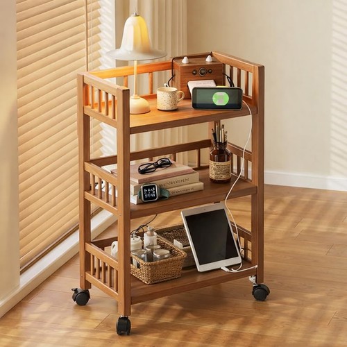 Tier bamboo rolling storage - 3-tier,