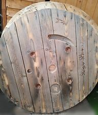 Reclaimed Cable Reel Drum Top (120cm) Rustic Wooden Cable Reel End WITHOUT LEGS 