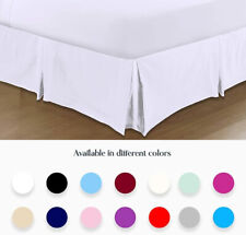 Pleated Base Valance Sheet Polycotton Easy Care Bed Skirt with 40cm Valance Drop
