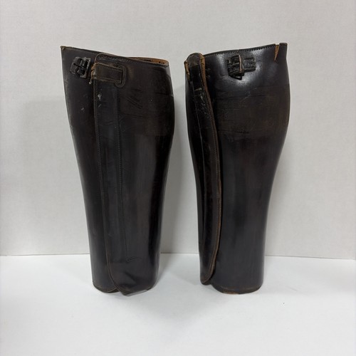 Vintage leather gaiters - leather,