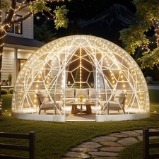 VEVOR 12 x 7.2 ft Garden Bubble Tent for 4-7 Person Outdoor Clear Geodesic Dome