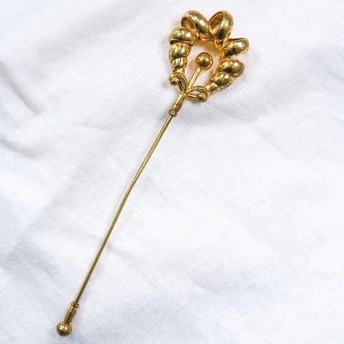 Antique gilt loop knot hat - hat, pin