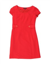 LAURA ASHLEY Womens Sheath Dress UK 10 Small Red Polyester DG24