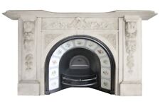 Antique fireplace Victorian carved white marble fire surround