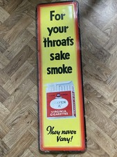 Old Antique Vintage Pictorial Enamel Advertising Sign Cigarettes Tobacco