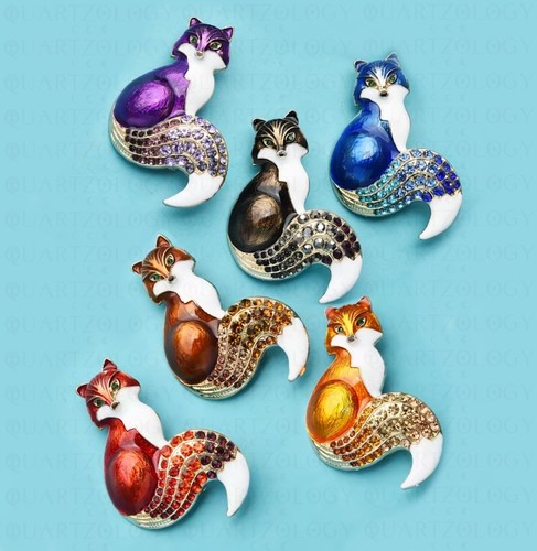 Cute fox colourful brooch - cute, pin