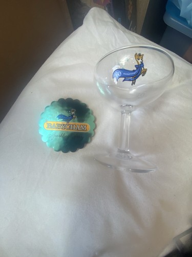 Babycham glass and coaster