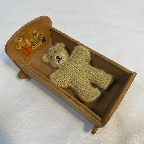 Vintage wooden rocking crib - wooden,