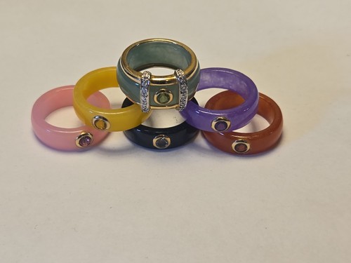 14k yellow gold jade ring - 14k,
