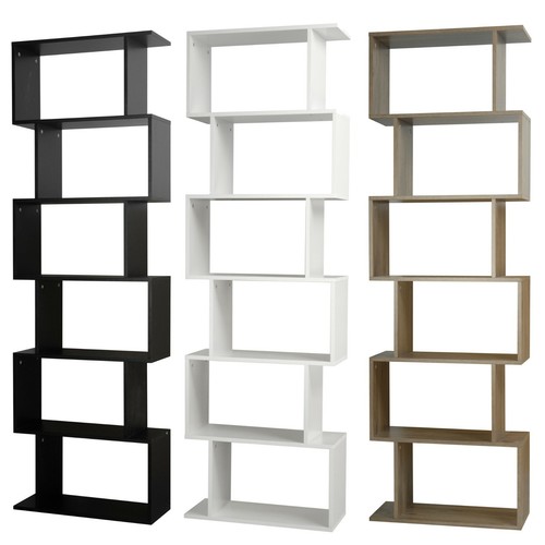 Wooden shaped bookcase - s-shaped,