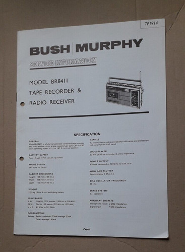 Bush murphy br8411 tape - bush,