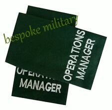 Operations Manager Green NHS Ambulance Epaulette Slides Sliders (brand new)