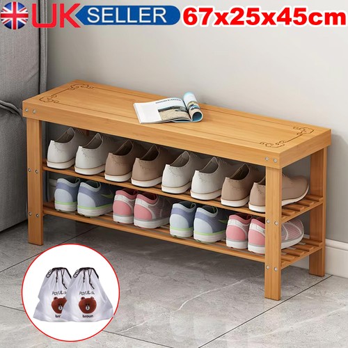 Tiers wooden shoe rack - wooden,