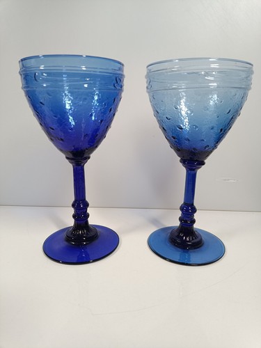 Pair stemmed blue spanish - stemmed,