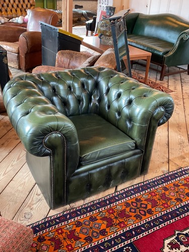Antique olive green - olive, leather