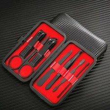 7pcs Pedicure Manicure Set Clippers Cleaner Nail Cuticle Grooming Kit Case Tool