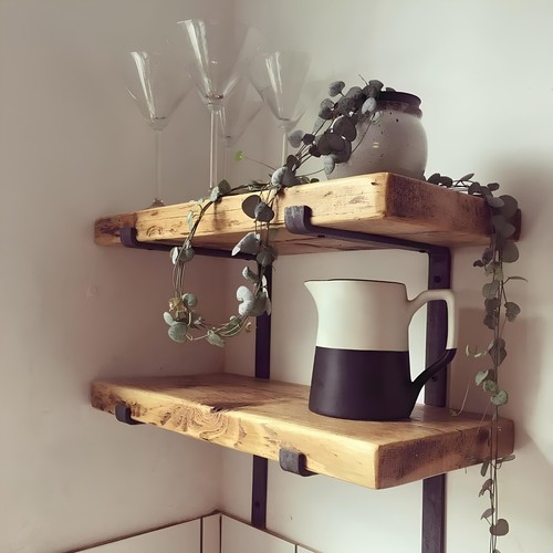 Rustic wooden shelf urban - rustic,