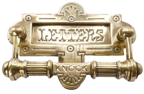 Antique brass letter - box,, door