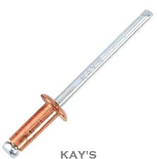 COPPER POP RIVETS STEEL MANDREL BLIND DOME HEAD OPEN ENDED 3.2mmØ 4.0mmØ