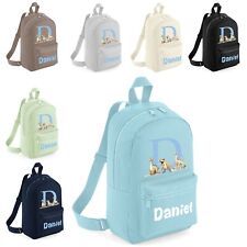 Personalised Boys Toddler Backpack Bag Mini School Nursery Dinosaurs Initial