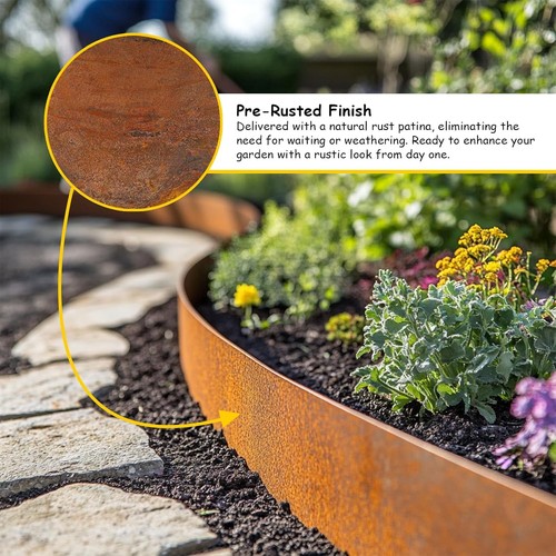 Corten steel lawn - lawn, 5m