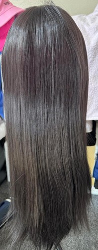 Long straight black lace - straight, 24in