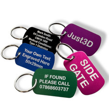 Personalised Keyrings Both Sides Engraved Keychain Key Tags Custom Your Own Text