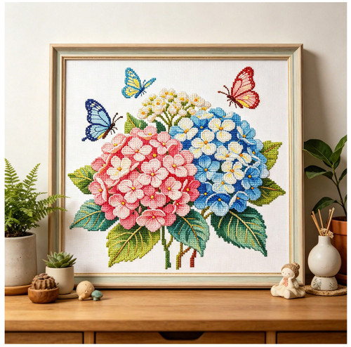 Printed cross stitch kit - printed,
