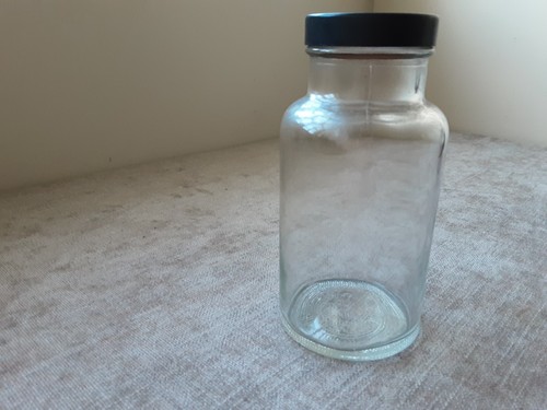 Old clear glass jar - glass, with