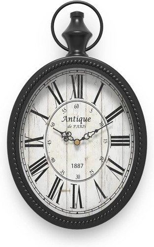 Small retro oval wall clock - small,