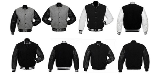 Grey black wool varsity - varsity, bomber
